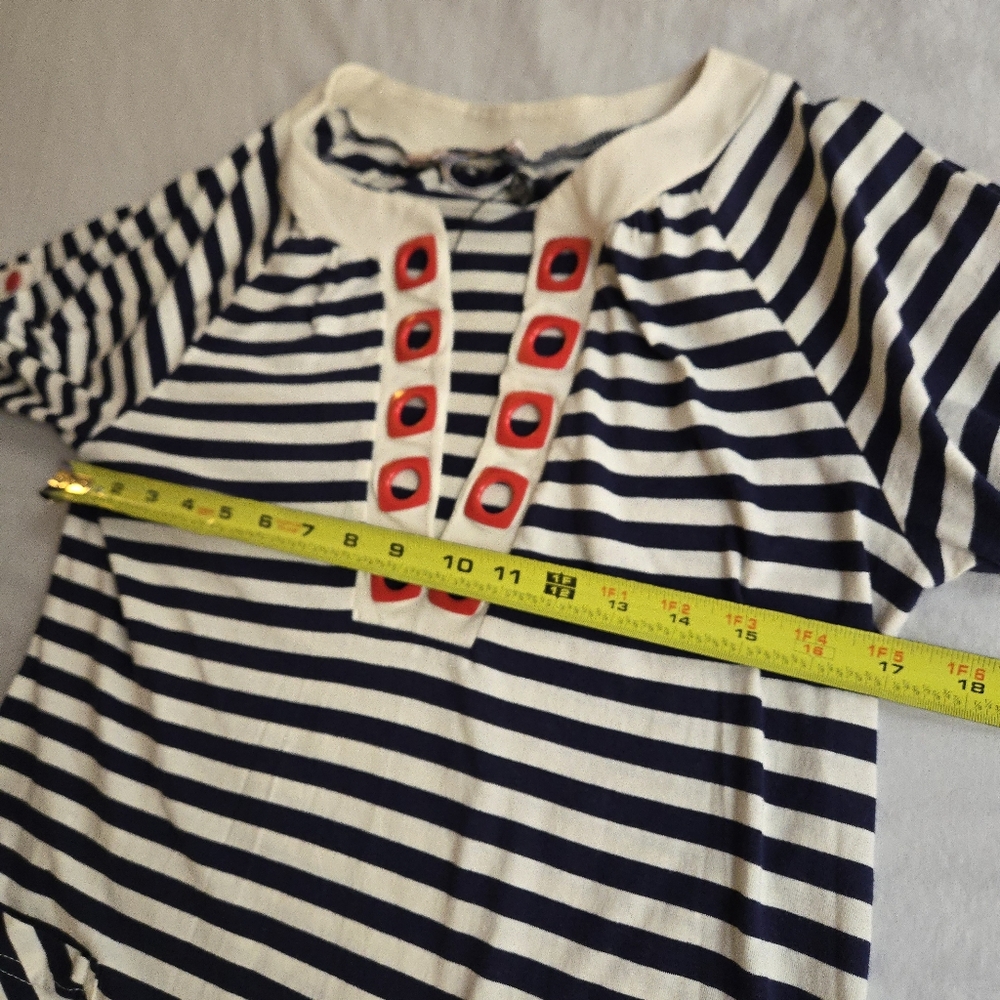 Nanette Lepore Swim Tunic Cover Up Navy White Nautical Stripe - Picture 7 of 13